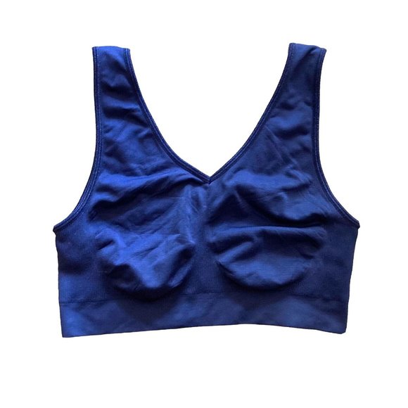 Bali Wireless Seamless Light Comfort Stretch Bra Navy Blue Size Medium Women’s - Picture 1 of 3